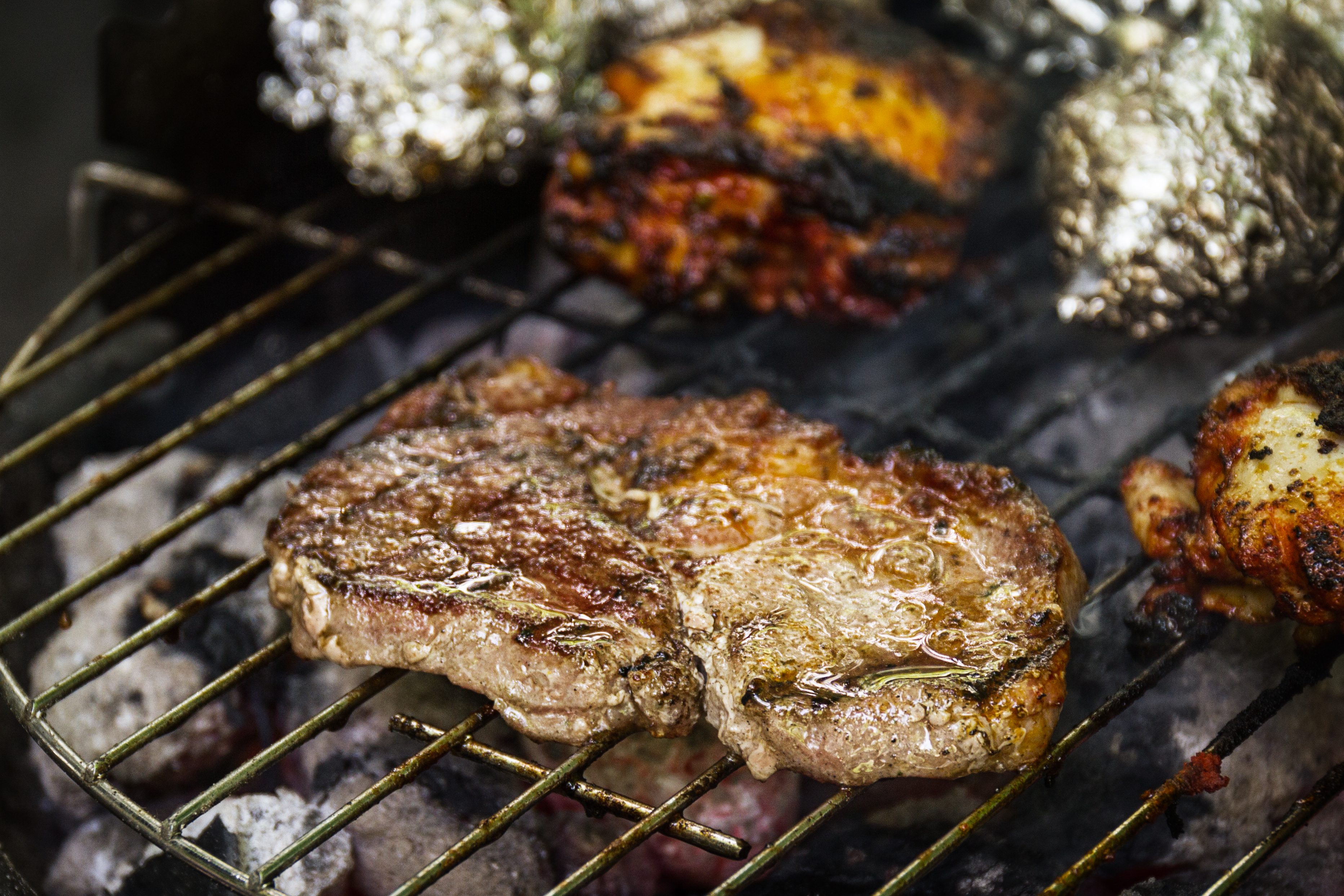 Premium Meat on Grill